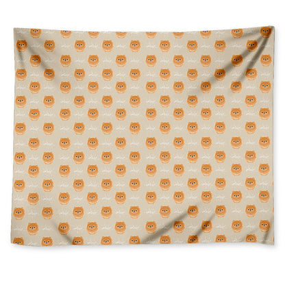 Little Pomeranian Pattern Print Tapestry