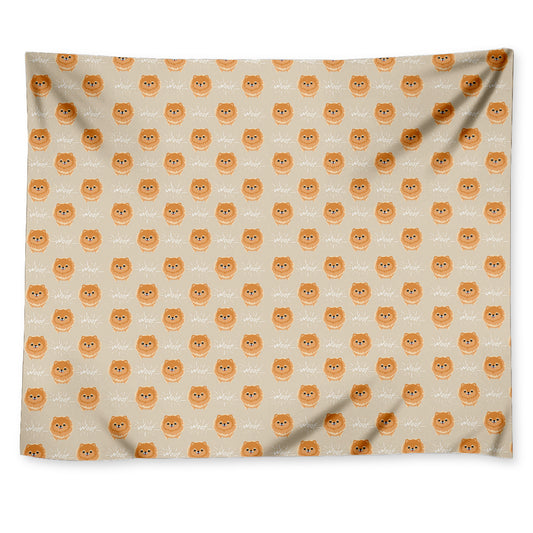 Little Pomeranian Pattern Print Tapestry