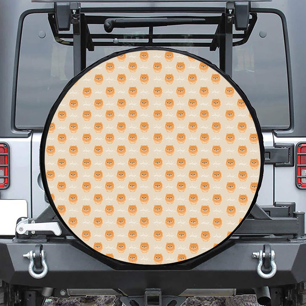 Little Pomeranian Pattern Print Tire Cover