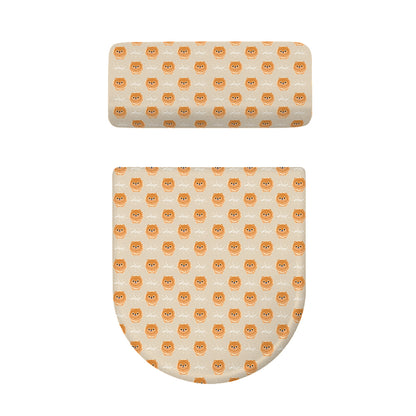 Little Pomeranian Pattern Print Toilet Lid And Tank Cover Set