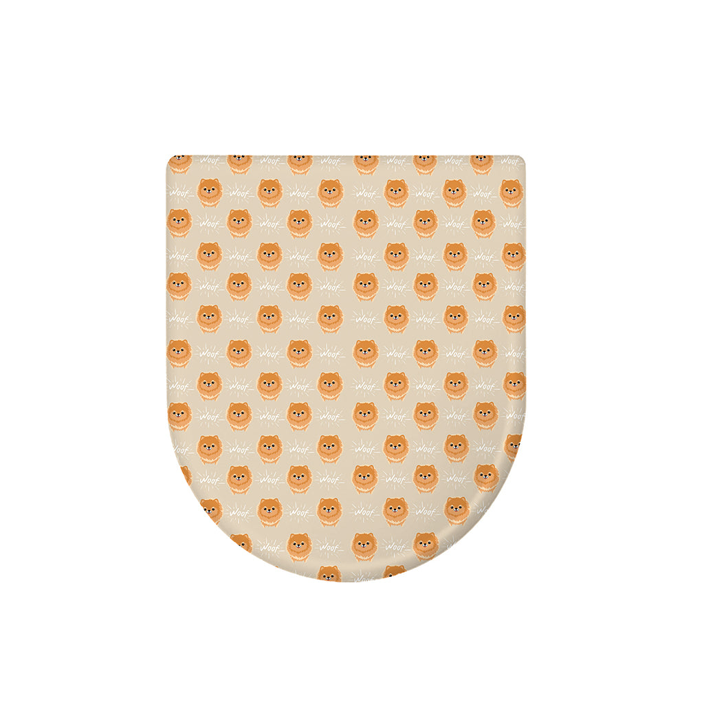 Little Pomeranian Pattern Print Toilet Lid Cover