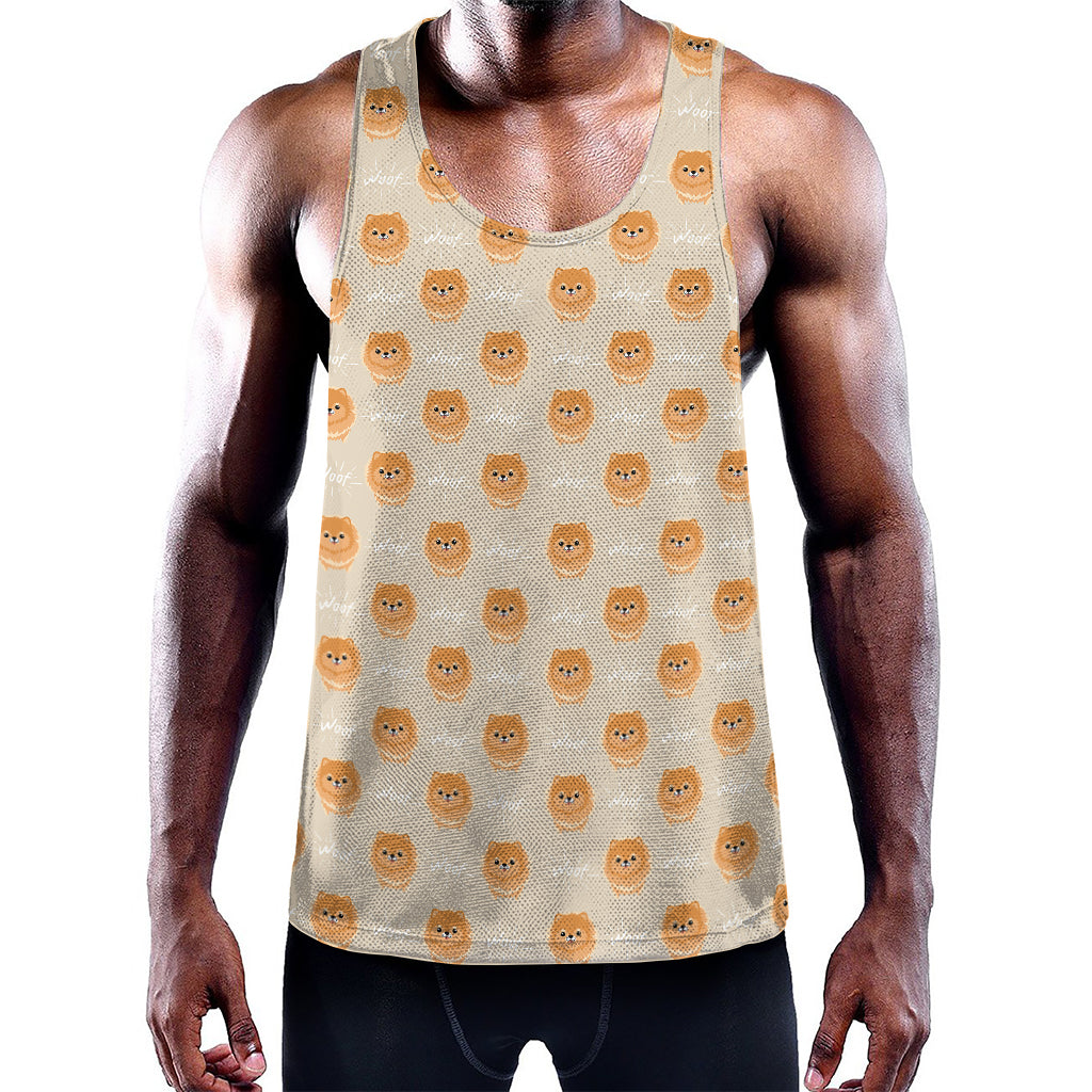 Little Pomeranian Pattern Print Training Tank Top