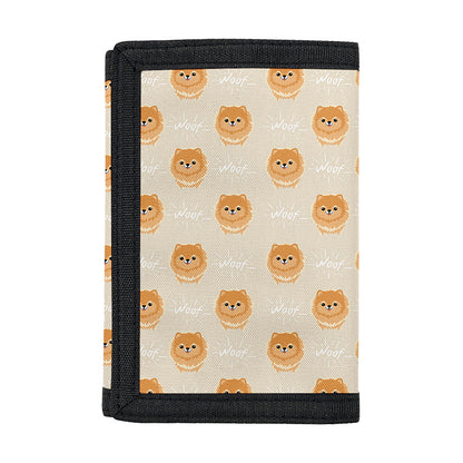 Little Pomeranian Pattern Print Trifold Wallet