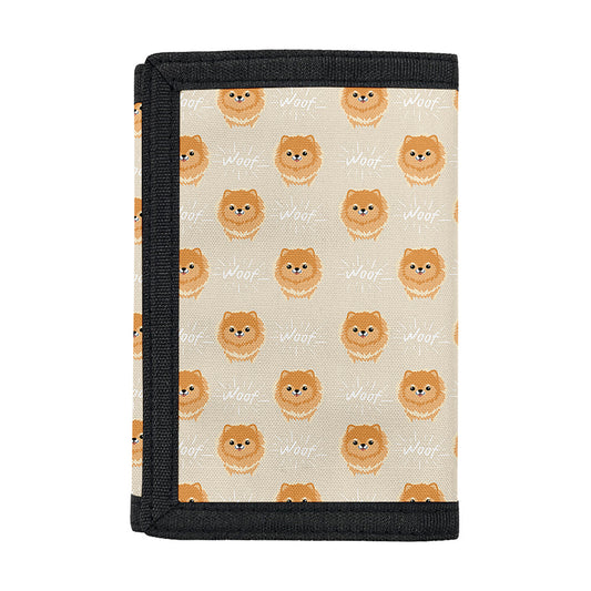 Little Pomeranian Pattern Print Trifold Wallet