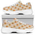 Little Pomeranian Pattern Print White Chunky Shoes