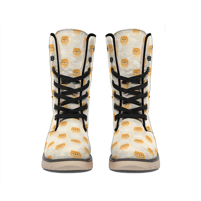 Little Pomeranian Pattern Print Winter Boots