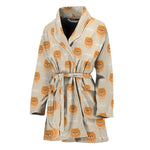 Little Pomeranian Pattern Print Women's Bathrobe