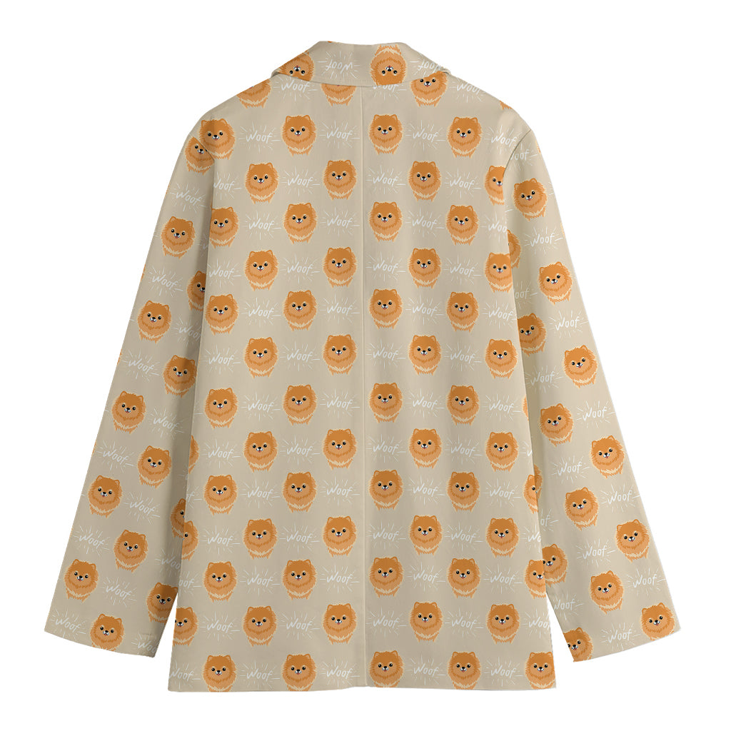 Little Pomeranian Pattern Print Women's Blazer