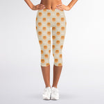 Little Pomeranian Pattern Print Women's Capri Leggings