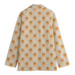 Little Pomeranian Pattern Print Women's Cotton Blazer