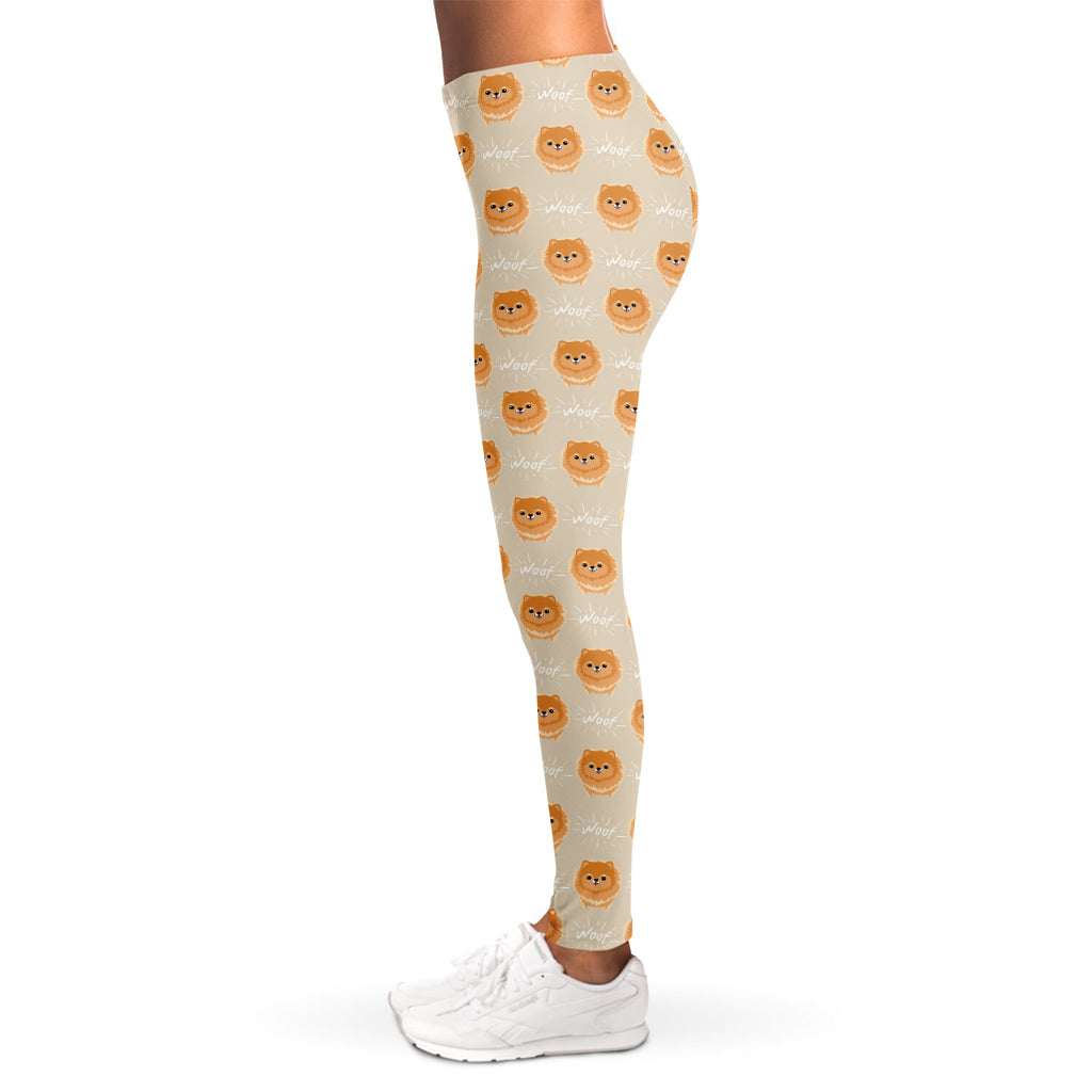 Little Pomeranian Pattern Print Women's Leggings
