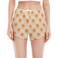 Little Pomeranian Pattern Print Women's Split Running Shorts