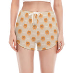 Little Pomeranian Pattern Print Women's Split Running Shorts