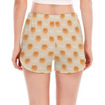 Little Pomeranian Pattern Print Women's Split Running Shorts