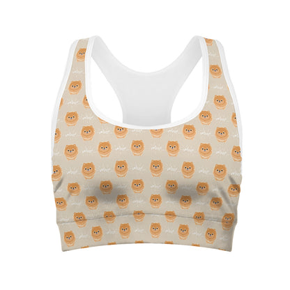 Little Pomeranian Pattern Print Women's Sports Bra