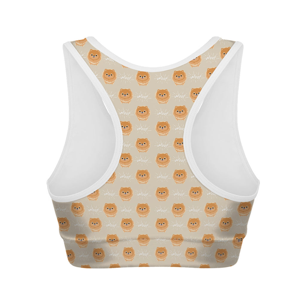 Little Pomeranian Pattern Print Women's Sports Bra