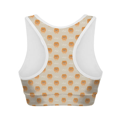 Little Pomeranian Pattern Print Women's Sports Bra