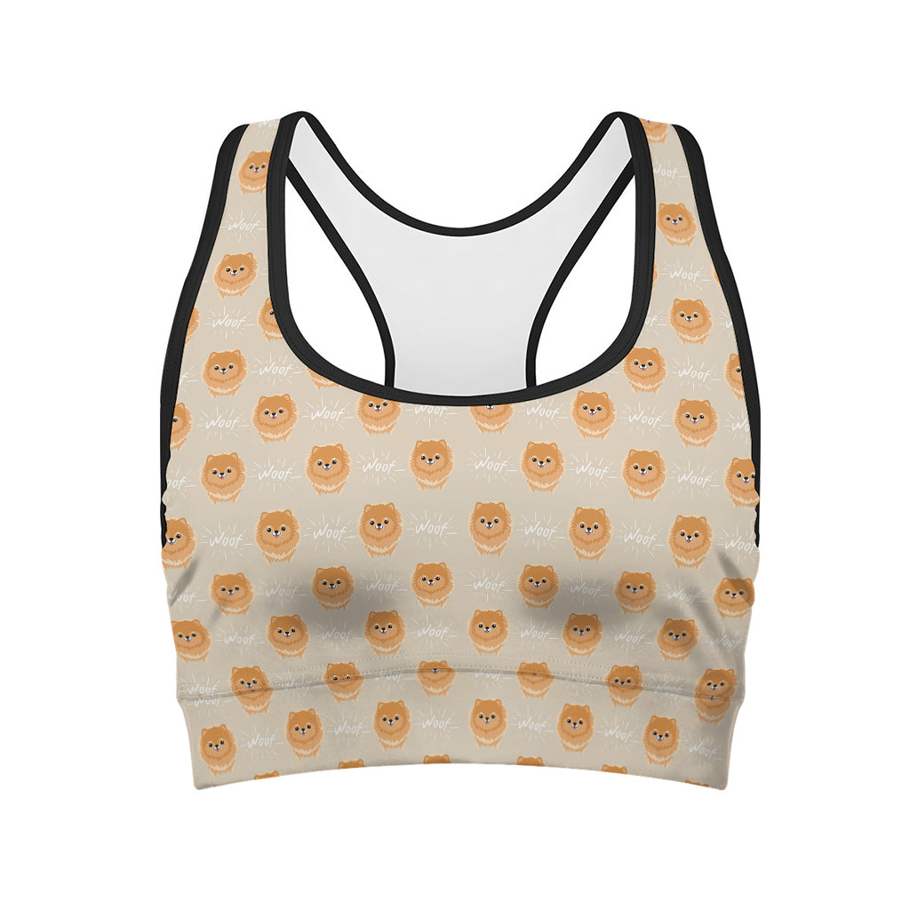 Little Pomeranian Pattern Print Women's Sports Bra