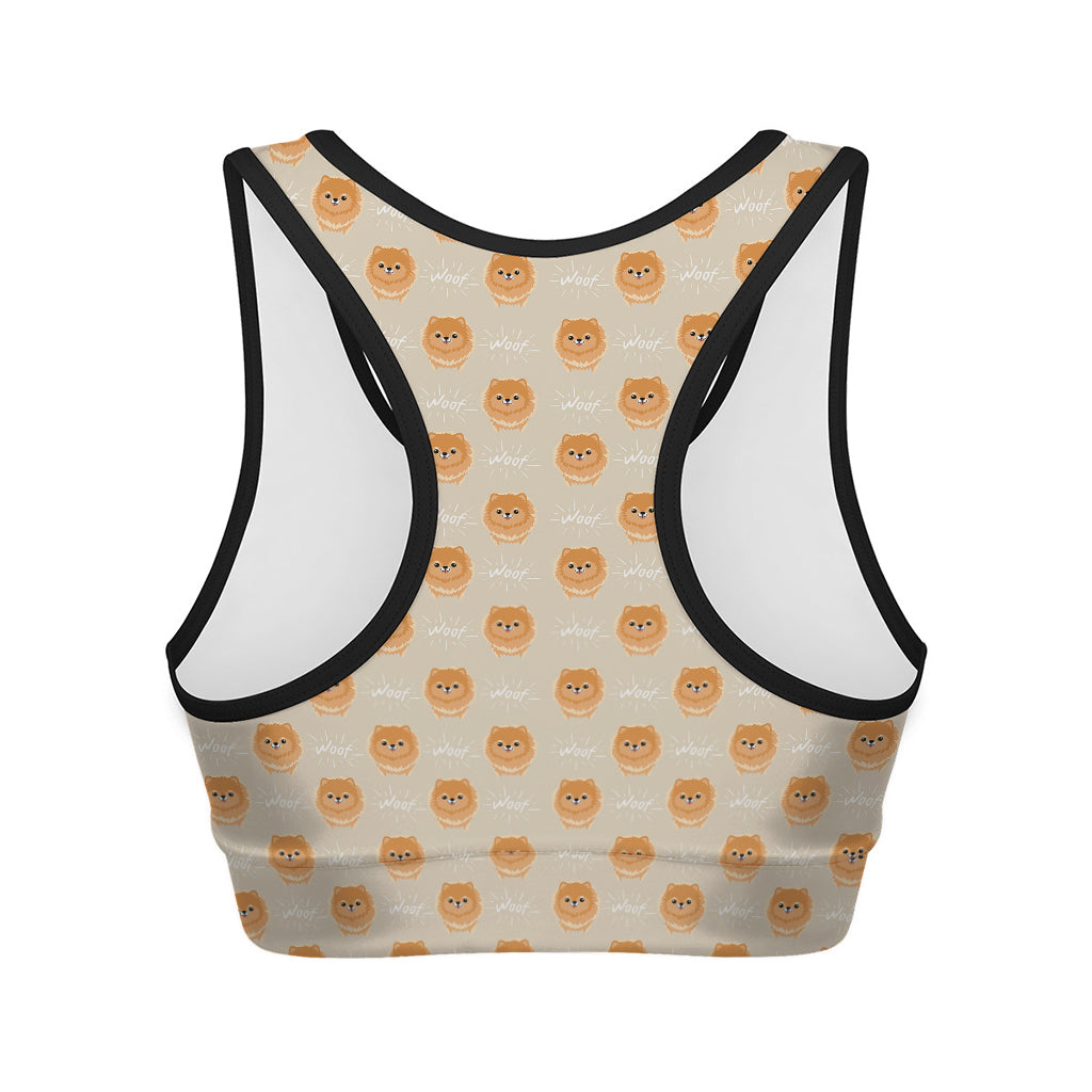 Little Pomeranian Pattern Print Women's Sports Bra
