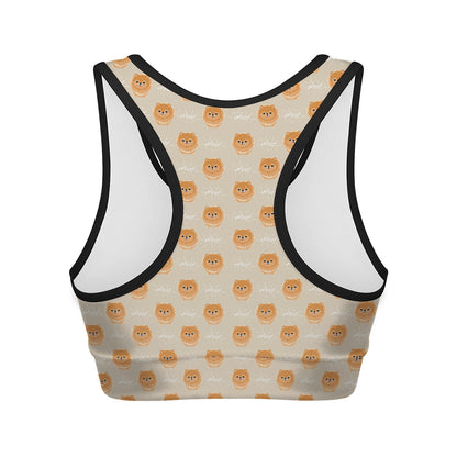 Little Pomeranian Pattern Print Women's Sports Bra