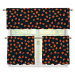 Little Pumpkin Pattern Print 3 Piece Kitchen Curtains