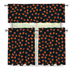 Little Pumpkin Pattern Print 3 Piece Kitchen Curtains