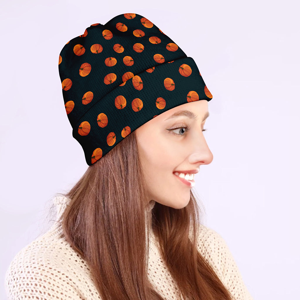 Little Pumpkin Pattern Print Beanie