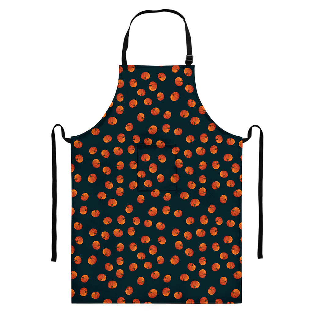 Little Pumpkin Pattern Print Bib Apron With Pocket