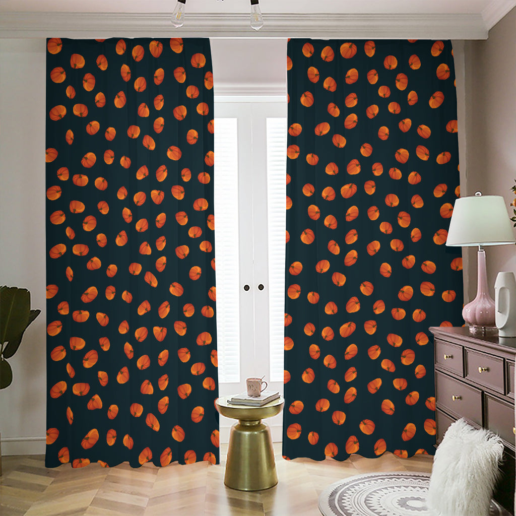 Little Pumpkin Pattern Print Blackout Pencil Pleat Curtains