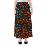 Little Pumpkin Pattern Print Chiffon Maxi Skirt