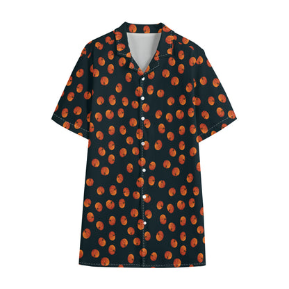 Little Pumpkin Pattern Print Cotton Hawaiian Shirt