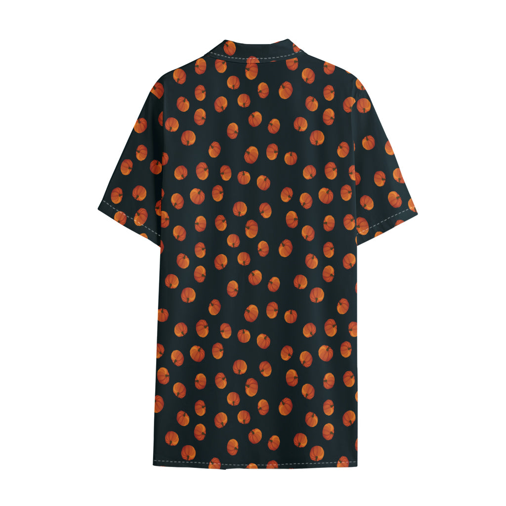 Little Pumpkin Pattern Print Cotton Hawaiian Shirt