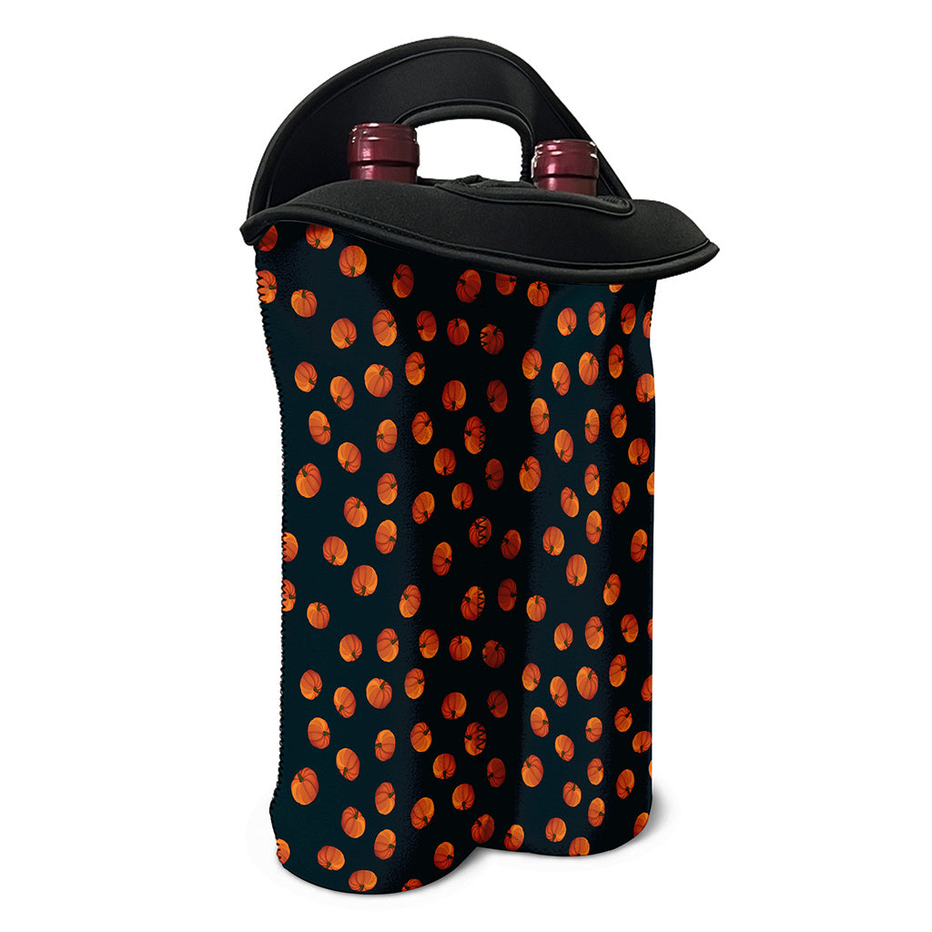Little Pumpkin Pattern Print Double Neoprene Wine Tote