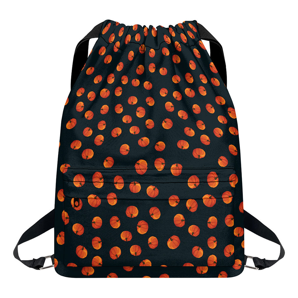Little Pumpkin Pattern Print Drawstring Backpack
