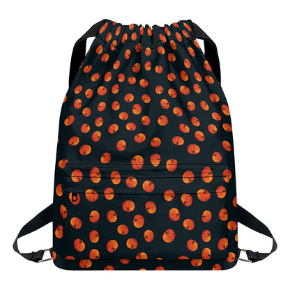 Little Pumpkin Pattern Print Drawstring Backpack
