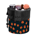 Little Pumpkin Pattern Print Drawstring Makeup Bag