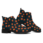 Little Pumpkin Pattern Print Flat Ankle Boots