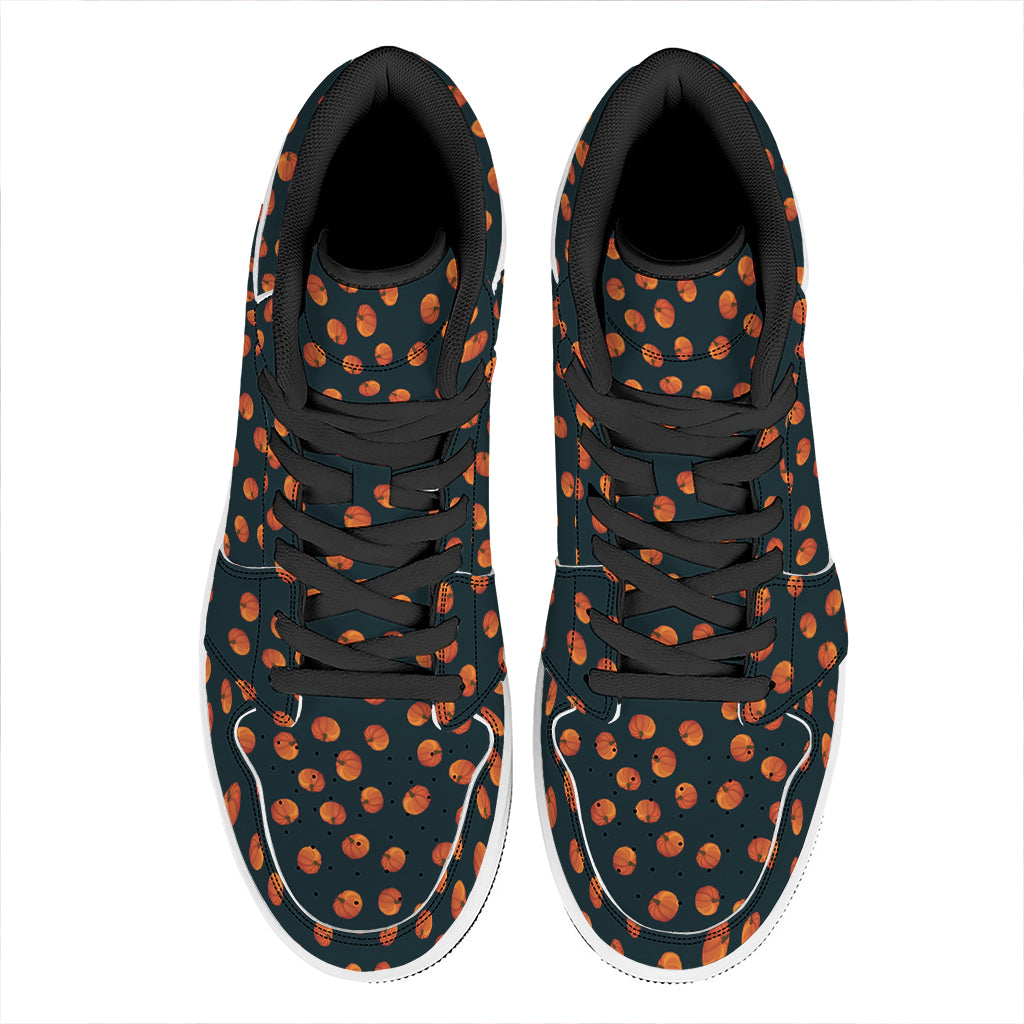 Little Pumpkin Pattern Print High Top Leather Sneakers