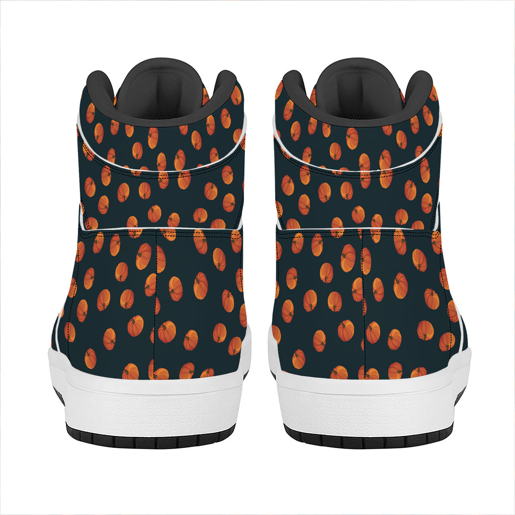 Little Pumpkin Pattern Print High Top Leather Sneakers
