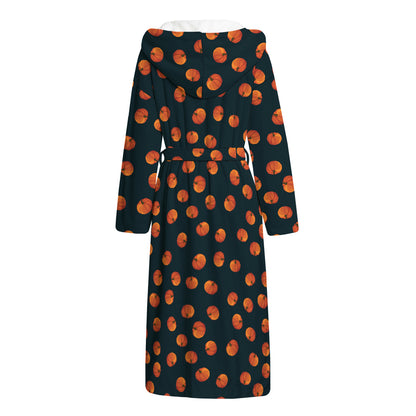 Little Pumpkin Pattern Print Hooded Bathrobe