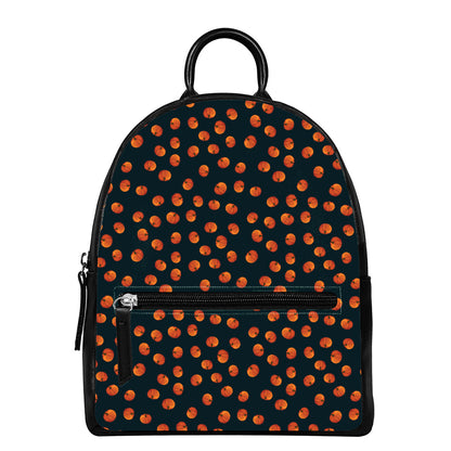 Little Pumpkin Pattern Print Leather Backpack