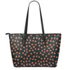 Little Pumpkin Pattern Print Leather Tote Bag