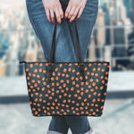 Little Pumpkin Pattern Print Leather Tote Bag