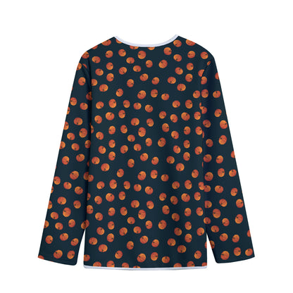 Little Pumpkin Pattern Print Long Sleeve Short Coat