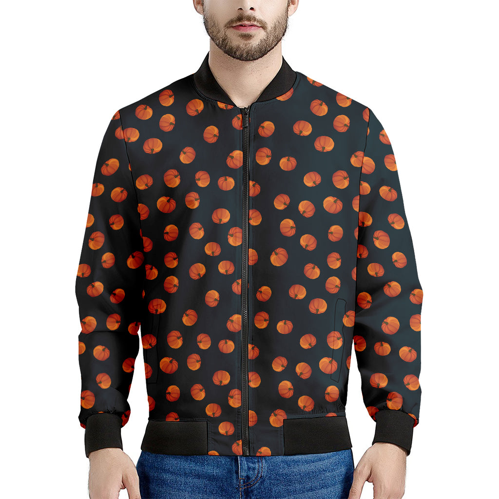 Little Pumpkin Pattern Print Men's Bomber Jacket