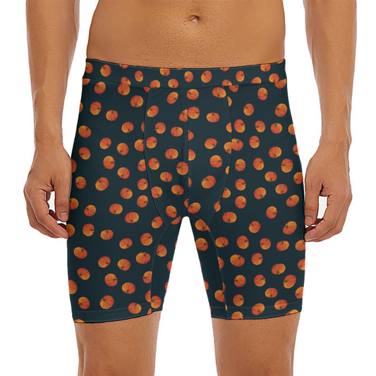 Little Pumpkin Pattern Print Men's Long Boxer Briefs
