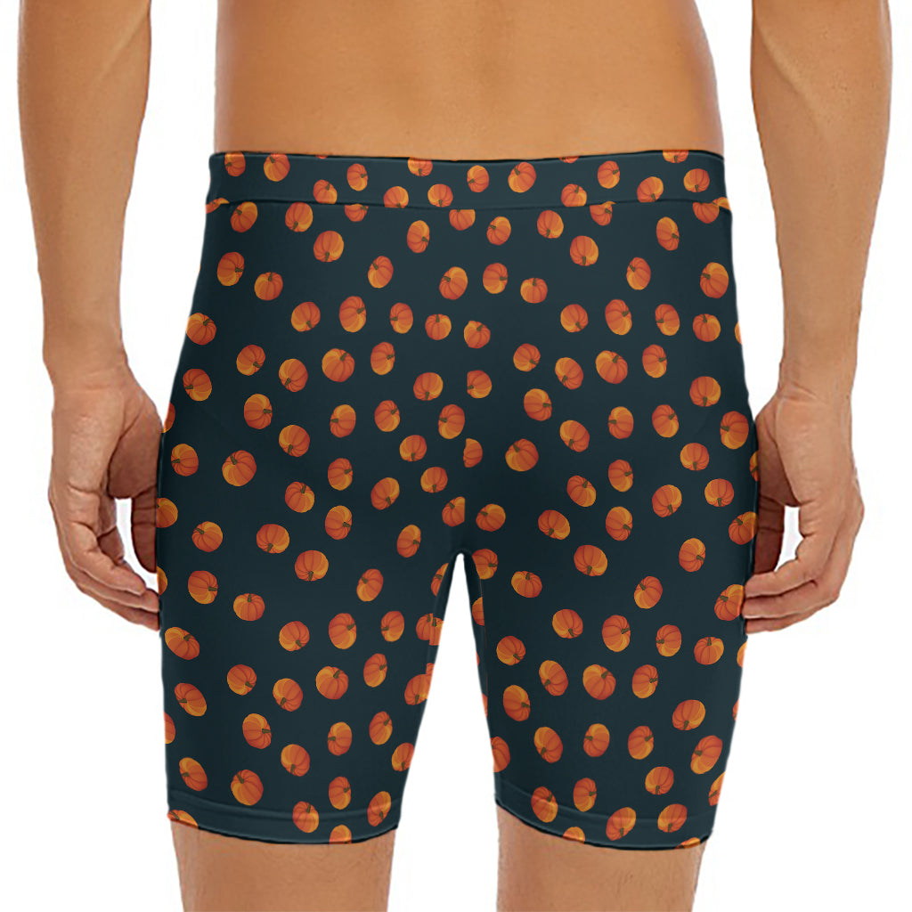 Little Pumpkin Pattern Print Men's Long Boxer Briefs