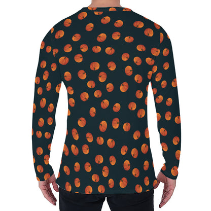 Little Pumpkin Pattern Print Men's Long Sleeve T-Shirt