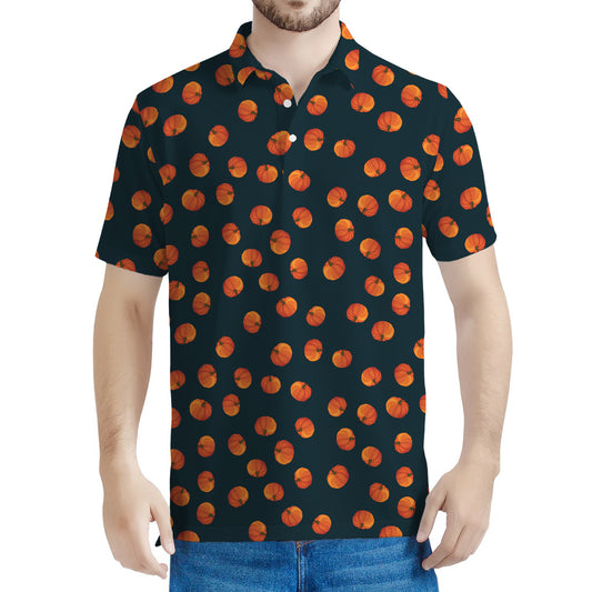 Little Pumpkin Pattern Print Men's Polo Shirt