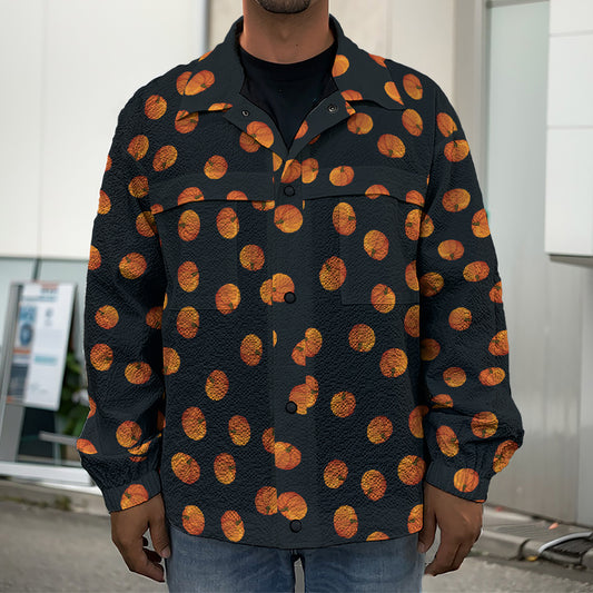 Little Pumpkin Pattern Print Men's Shirt Jacket